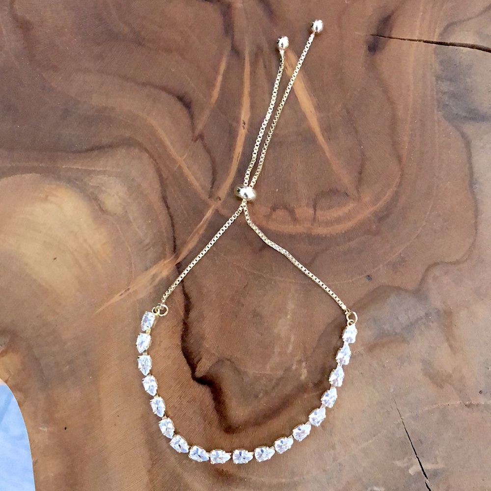Gold Cubic Zirconia Rolo Bracelet